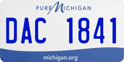 MI license plate DAC1841