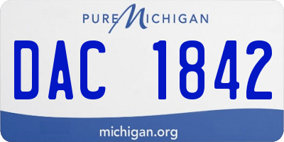 MI license plate DAC1842
