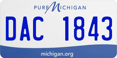 MI license plate DAC1843
