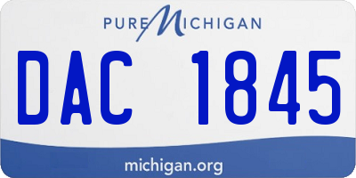 MI license plate DAC1845