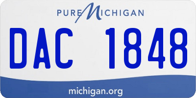 MI license plate DAC1848