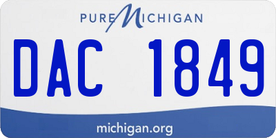 MI license plate DAC1849