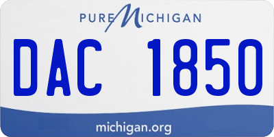 MI license plate DAC1850