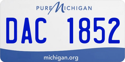 MI license plate DAC1852