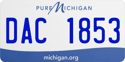 MI license plate DAC1853