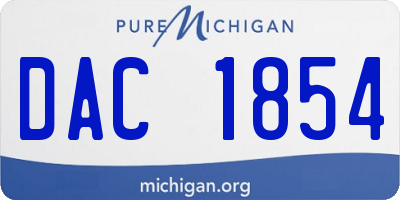 MI license plate DAC1854