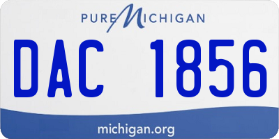 MI license plate DAC1856