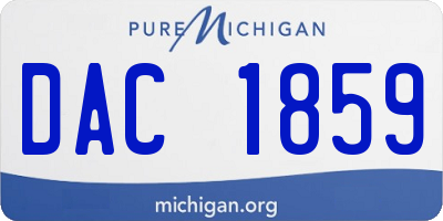 MI license plate DAC1859