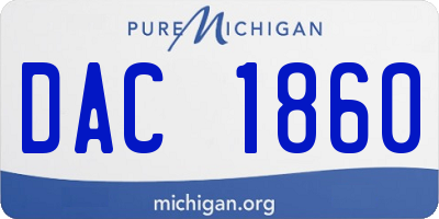 MI license plate DAC1860