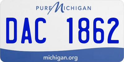 MI license plate DAC1862