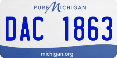 MI license plate DAC1863