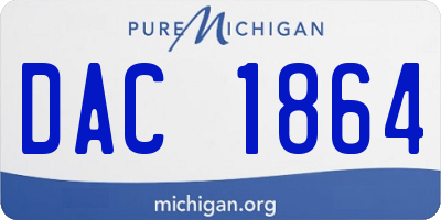 MI license plate DAC1864