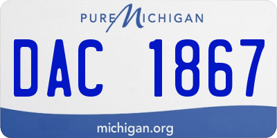 MI license plate DAC1867