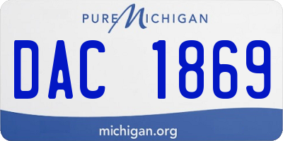 MI license plate DAC1869