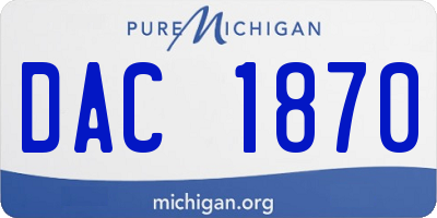 MI license plate DAC1870