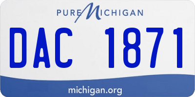 MI license plate DAC1871