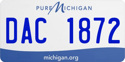 MI license plate DAC1872