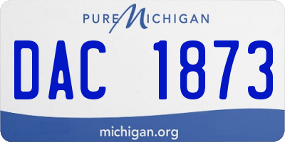 MI license plate DAC1873