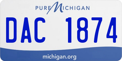MI license plate DAC1874