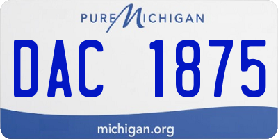 MI license plate DAC1875