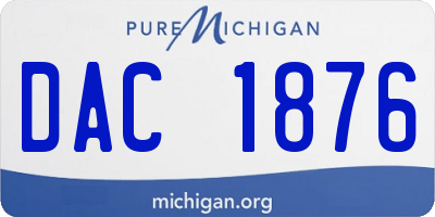 MI license plate DAC1876