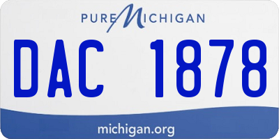MI license plate DAC1878