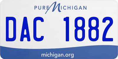 MI license plate DAC1882