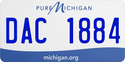 MI license plate DAC1884