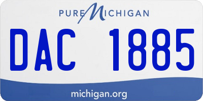 MI license plate DAC1885