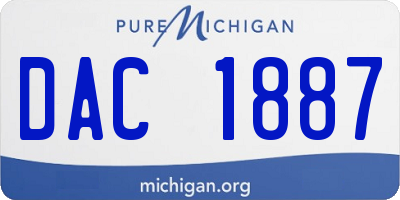 MI license plate DAC1887