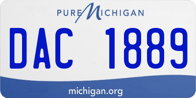 MI license plate DAC1889