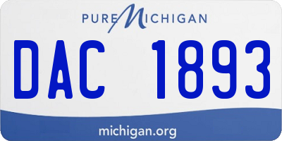 MI license plate DAC1893