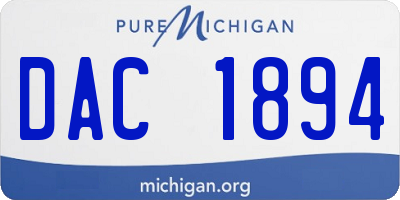 MI license plate DAC1894