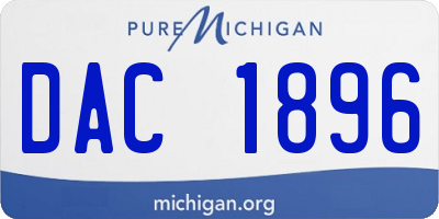 MI license plate DAC1896