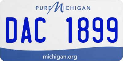 MI license plate DAC1899