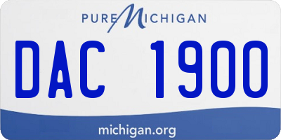 MI license plate DAC1900