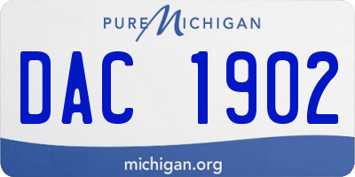 MI license plate DAC1902