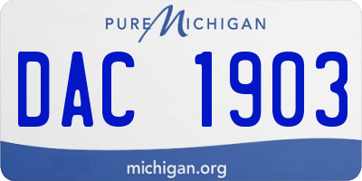 MI license plate DAC1903