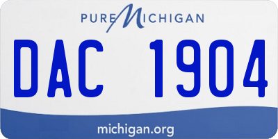 MI license plate DAC1904