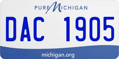 MI license plate DAC1905