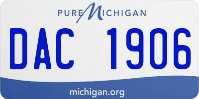 MI license plate DAC1906