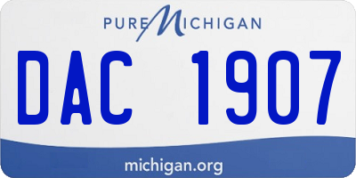 MI license plate DAC1907