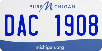 MI license plate DAC1908