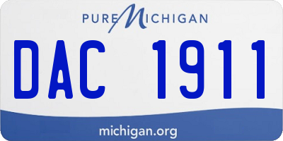 MI license plate DAC1911