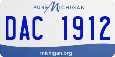 MI license plate DAC1912