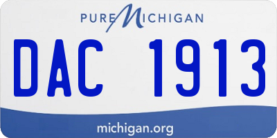MI license plate DAC1913