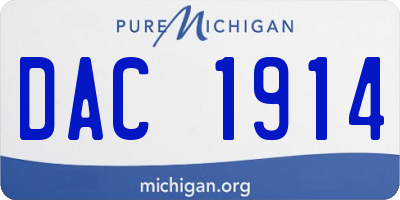 MI license plate DAC1914