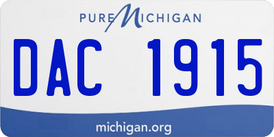 MI license plate DAC1915