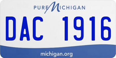 MI license plate DAC1916