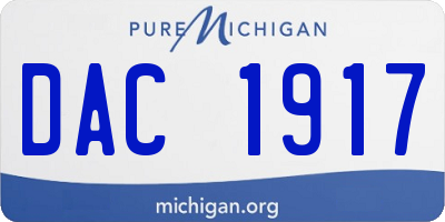 MI license plate DAC1917